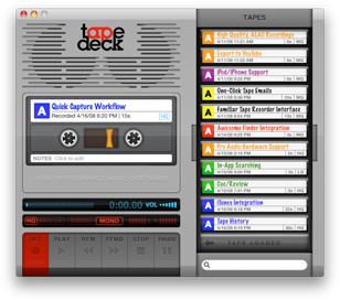 Reduced-size TapeDeck Screenshot
